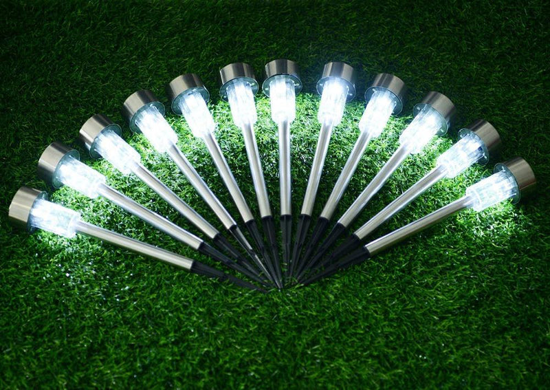 Luzes Led Garden em Aço Inoxidável - Kit com 12 peças