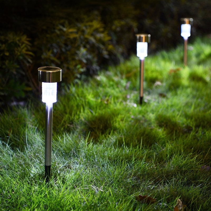 Luzes Led Garden em Aço Inoxidável - Kit com 12 peças